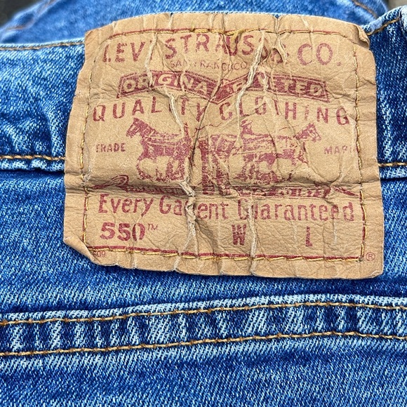 Vintage 550 Levi’s High Waist Y2K Blue Jean Shorts Size 10 - Picture 7 of 9